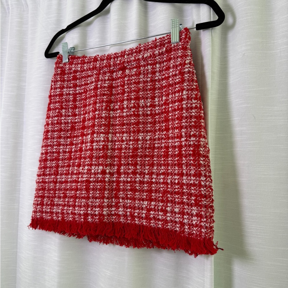 Generation Love Stormi Plaid Tweed Mini Skirt Red | NWT Size 2 - Picture 9 of 14